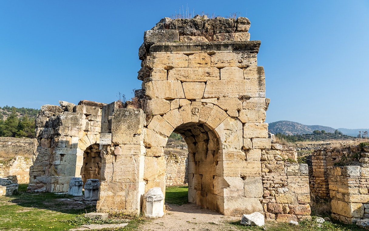 Martyrium of St Philip archway at Hierapolis ancient site, Turkey.