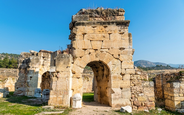 Martyrium of St Philip archway at Hierapolis ancient site, Turkey.