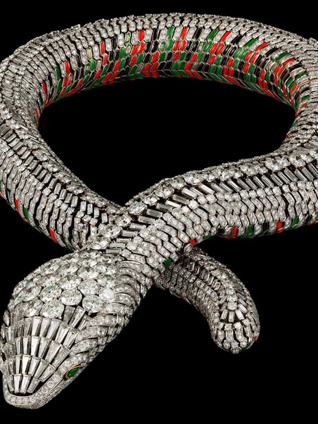 Cartier diamond snake necklace at National Gallery of Victoria, Melbourne Winter Masterpieces® exhibition.