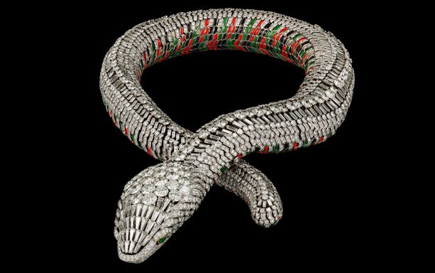 Cartier diamond snake necklace at National Gallery of Victoria, Melbourne Winter Masterpieces® exhibition.