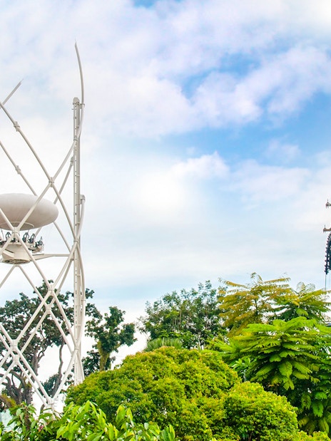 Skyhelix Sentosa with cable cars in Singapore.