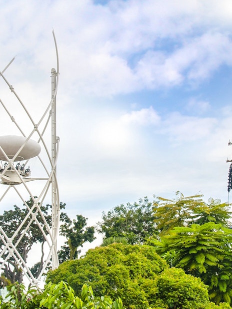 Skyhelix Sentosa with cable cars in Singapore.