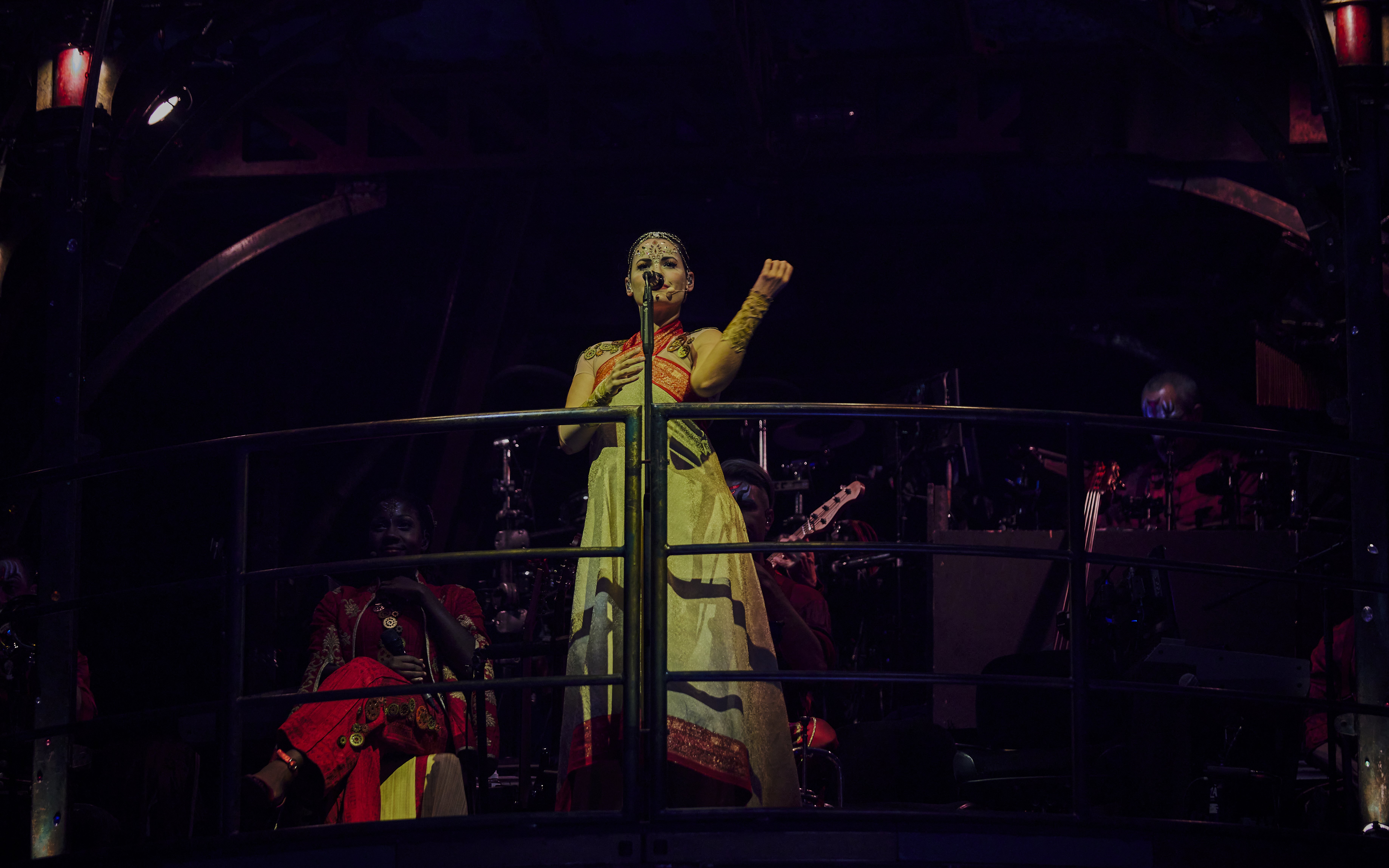 Performer on stage during Kooza show in Brisbane.