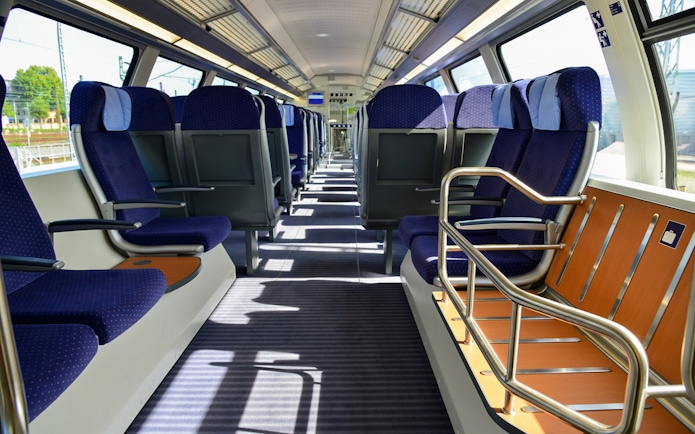 Second class train seats, Interrail Germany Mobile Pass Continuous.