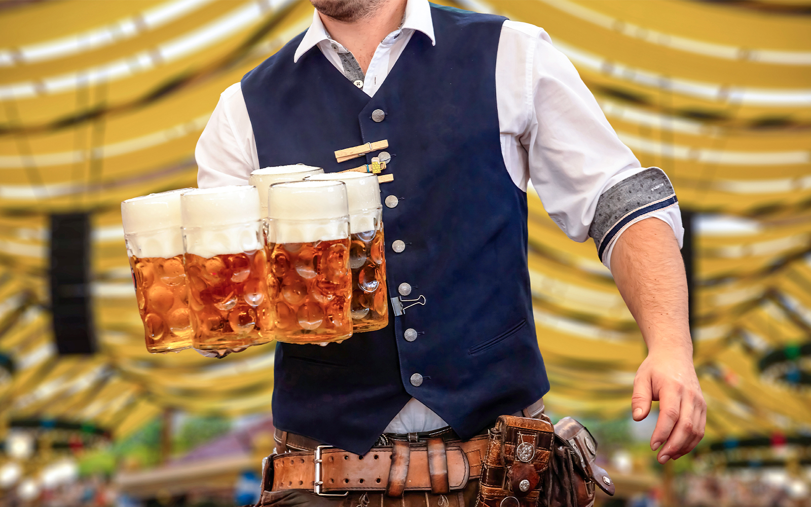 Waiter serve beer, Octoberfest