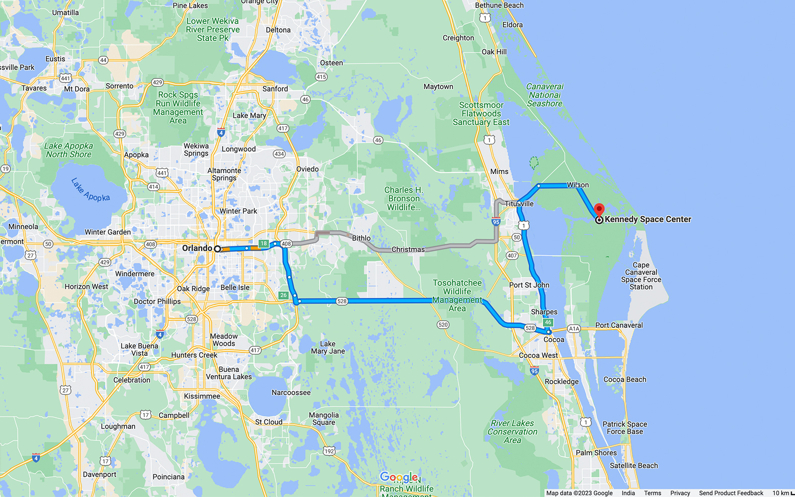 Orlando to Kennedy Space Center