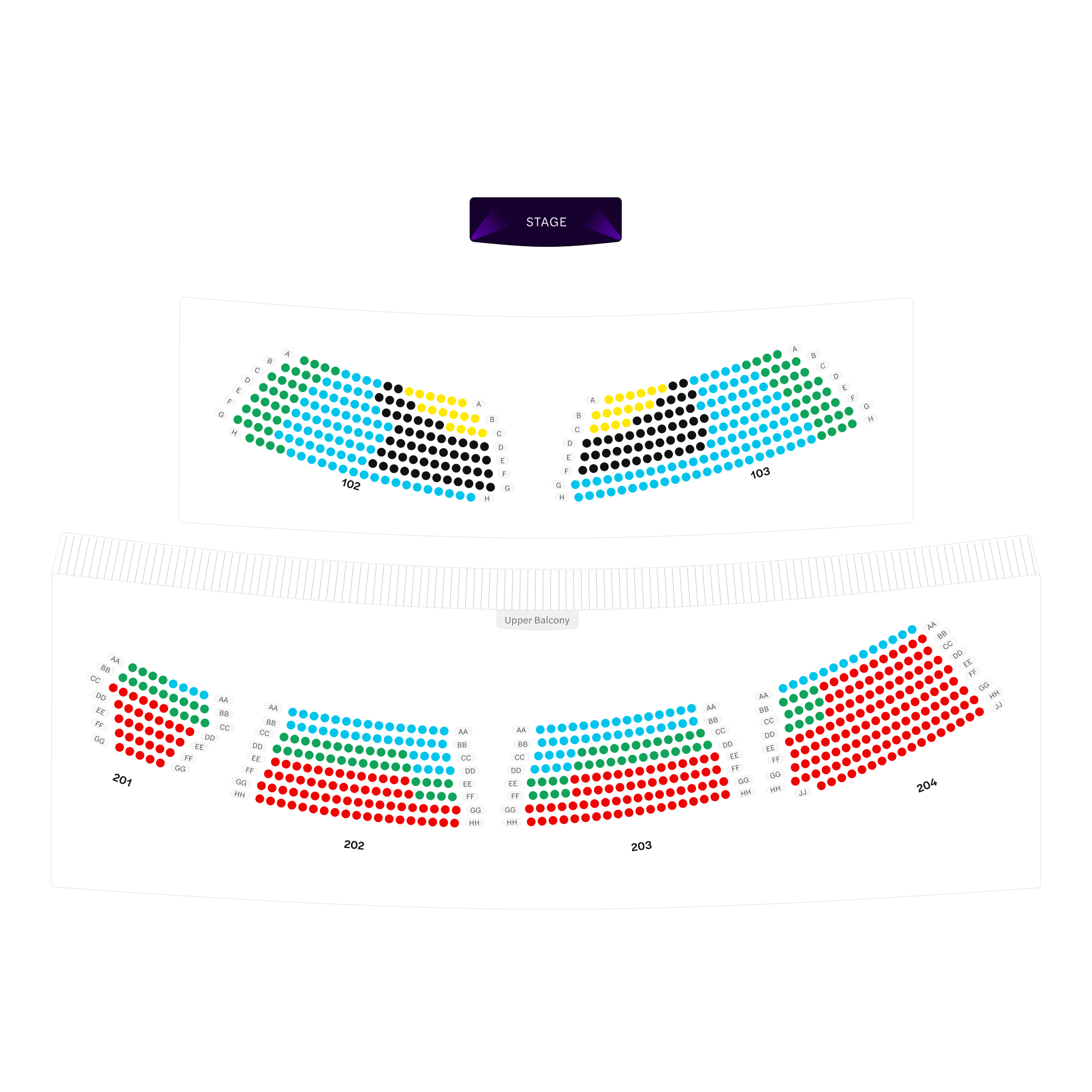 Blue Man Theater Seating Map