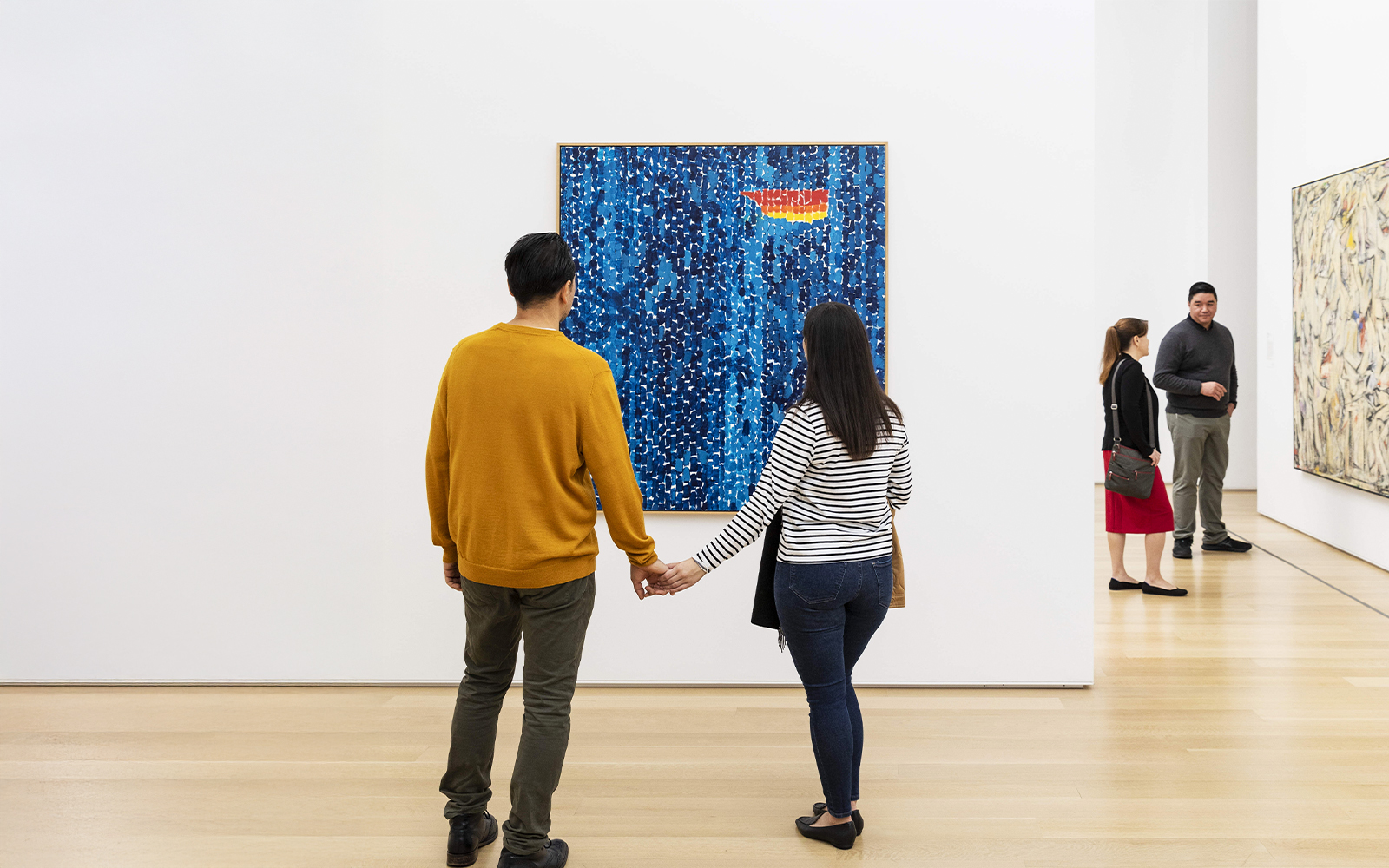 Visitors viewing modern art at The Art Institute of Chicago.