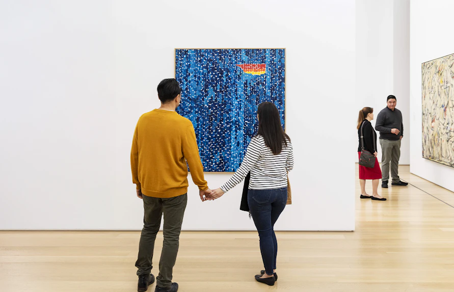 Visitors viewing modern art at The Art Institute of Chicago.