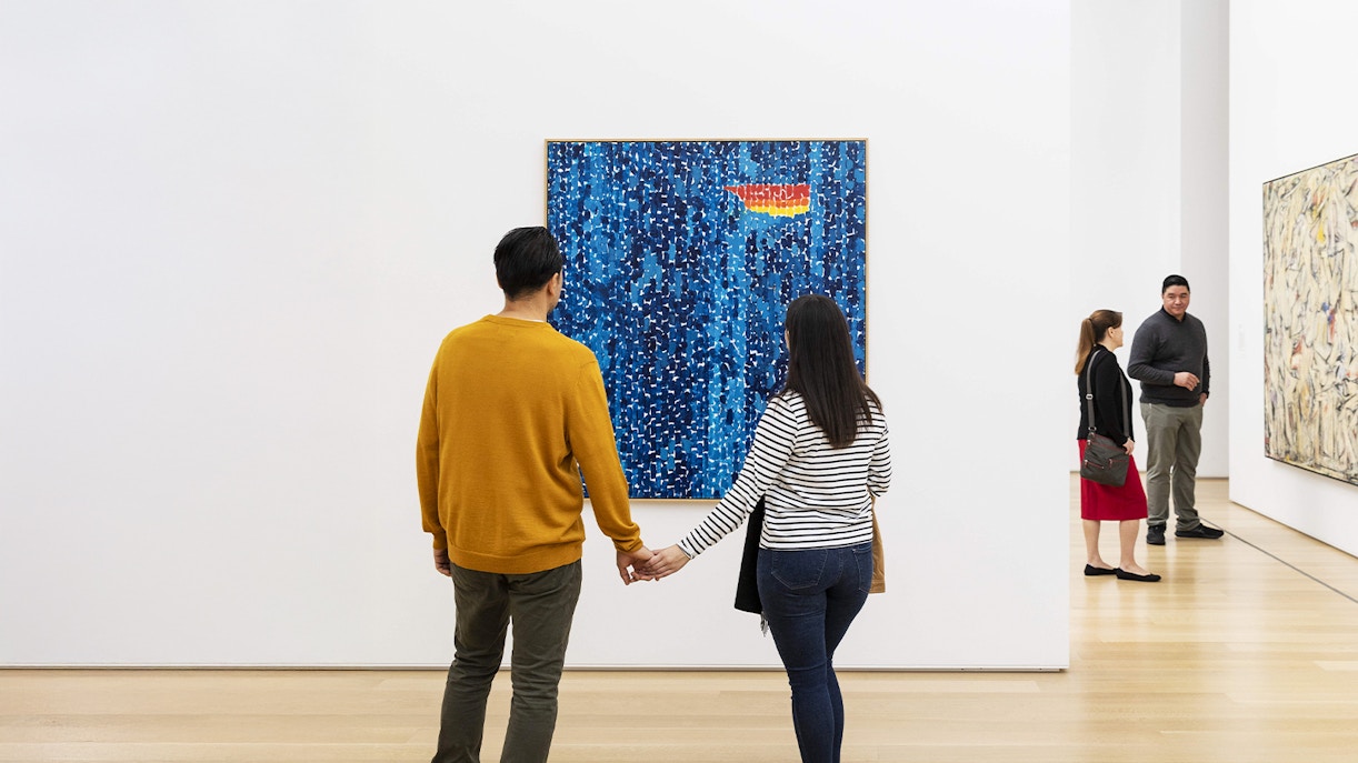 Visitors viewing modern art at The Art Institute of Chicago.