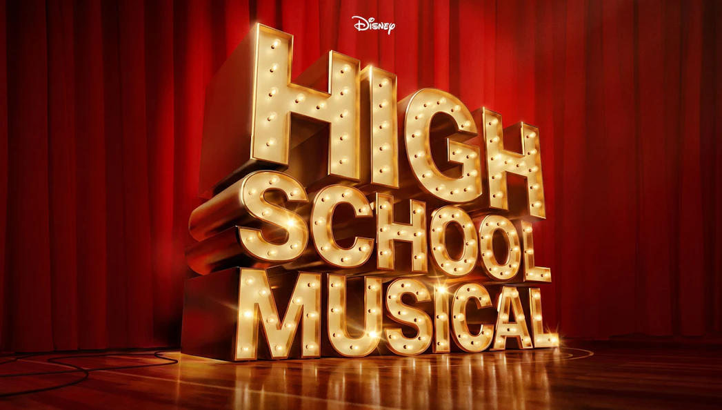 High School Musical sign with lights on stage, Westend theater.