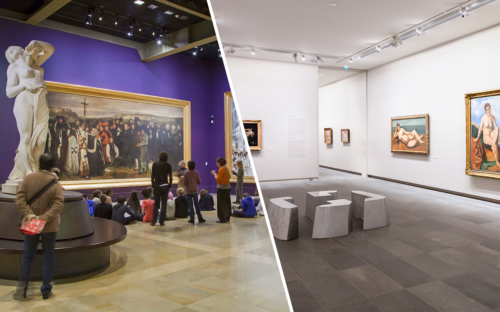 Group of people studying the paintings at Orsay & Orangerie Museum, Paris