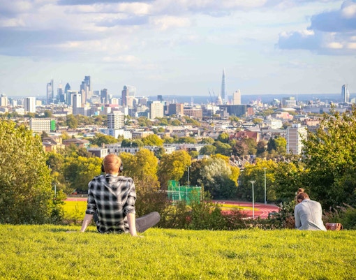 View of London skyline from Parliament Hill.