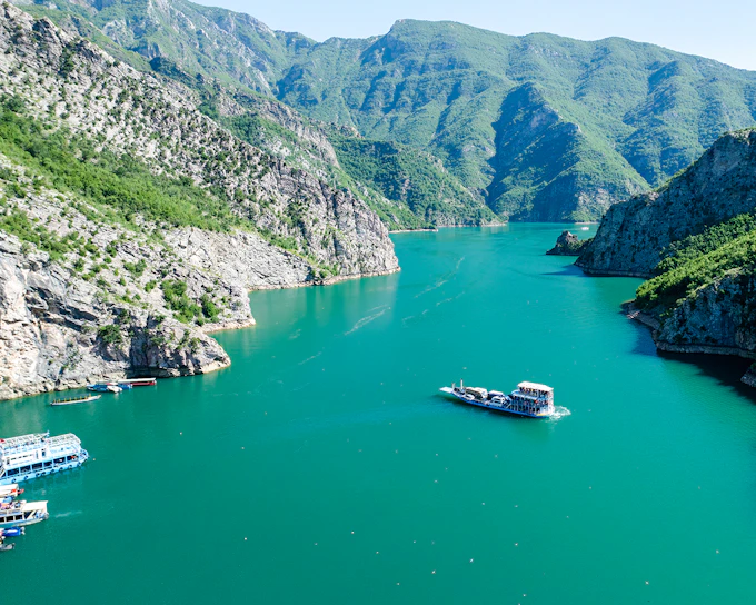 From Tirana/Golem/Durres: Komani Lake & Shala River Day Trip