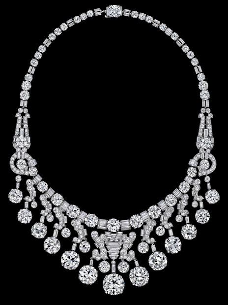 Cartier diamond necklace at National Gallery of Victoria, Melbourne Winter Masterpieces exhibition.