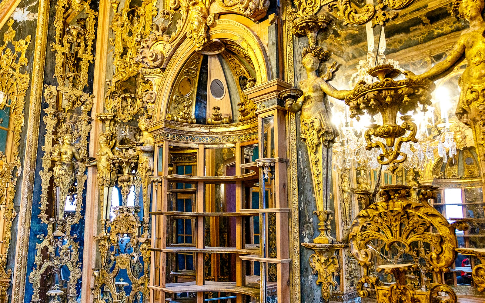 Richly decorated interior of Bode Museum, Berlin, showcasing intricate architectural details.