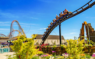 Rollercoaster at Energylandia Theme Park, Zator, near Krakow, Poland.