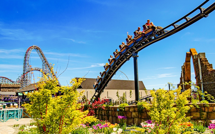 Rollercoaster at Energylandia Theme Park, Zator, near Krakow, Poland.