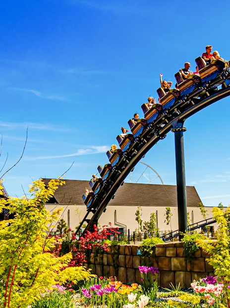 Rollercoaster at Energylandia Theme Park, Zator, near Krakow, Poland.