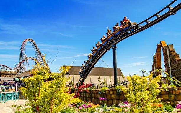 Rollercoaster at Energylandia Theme Park, Zator, near Krakow, Poland.