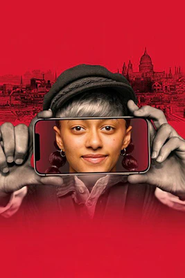 Unexpected Twist poster with a person holding a phone showing their face, cityscape in background.