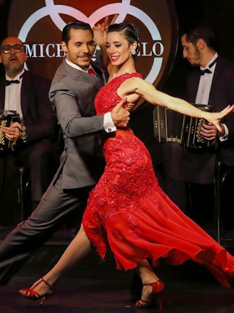 Dancers performing at Michelangelo Tango Show in Buenos Aires.