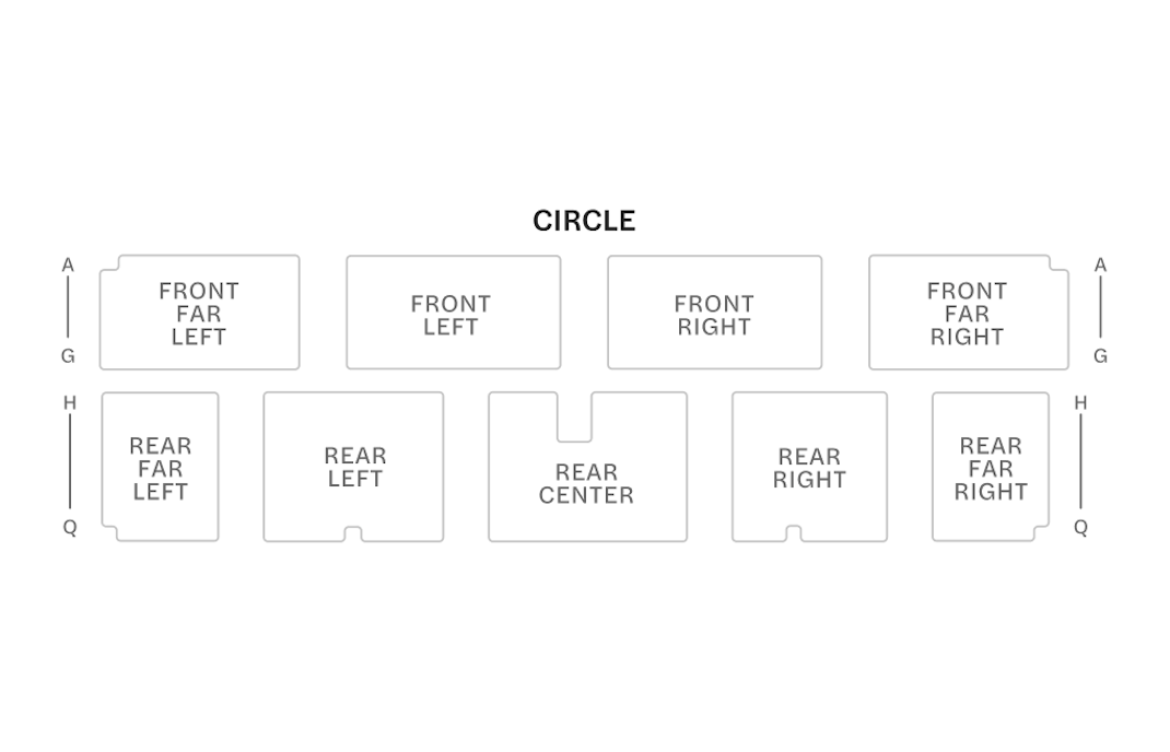 Abbildung der Sitzplätze im Rang des Dominion Theatre London