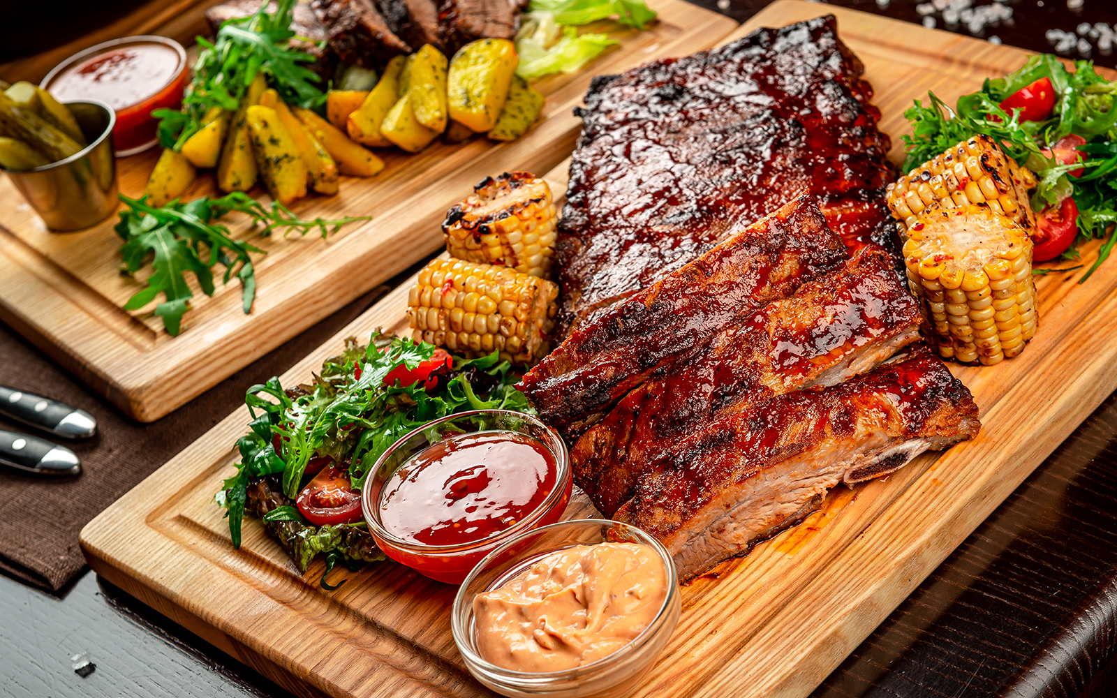 Spicy hot grilled spare ribs from a summer BBQ