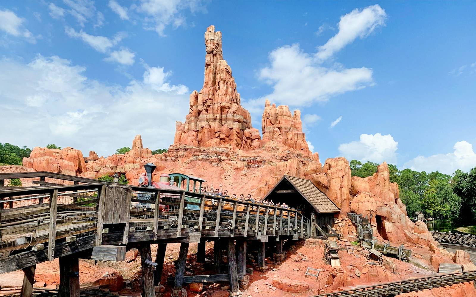 Walt Disney World Railroad passing through Big Thunder Mountain, Orlando.