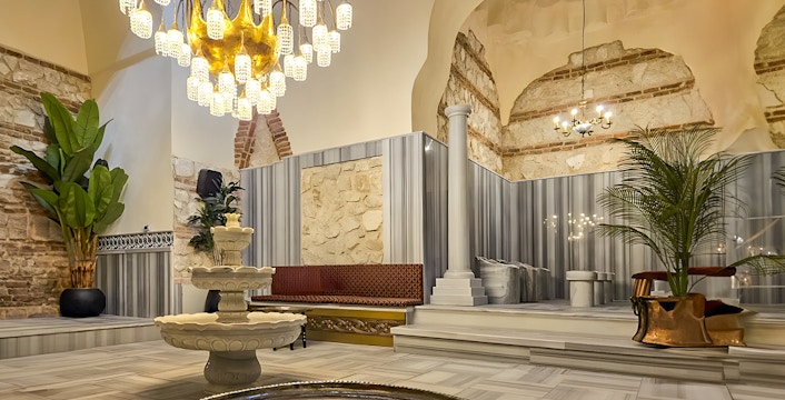 Gedikpasa Historical Hammam interior with traditional Turkish bath elements in Istanbul.