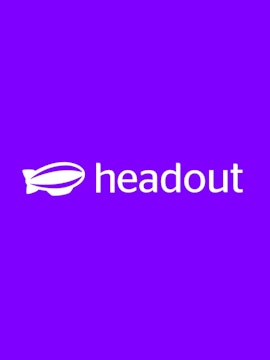 Headout logo on a purple background.
