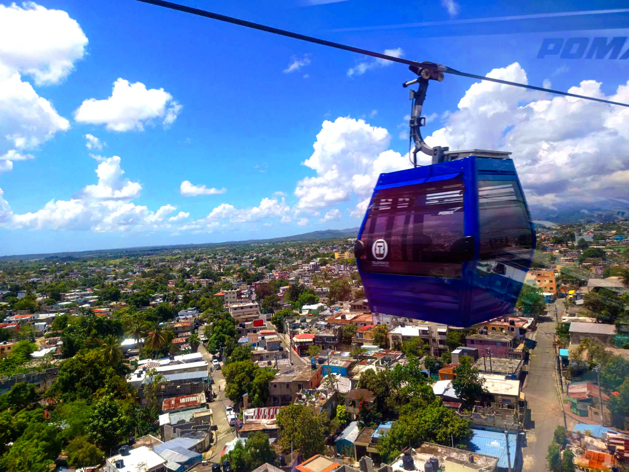 Cable car over Santo Domingo cityscape, part of the Santo Domingo Private City Tour.