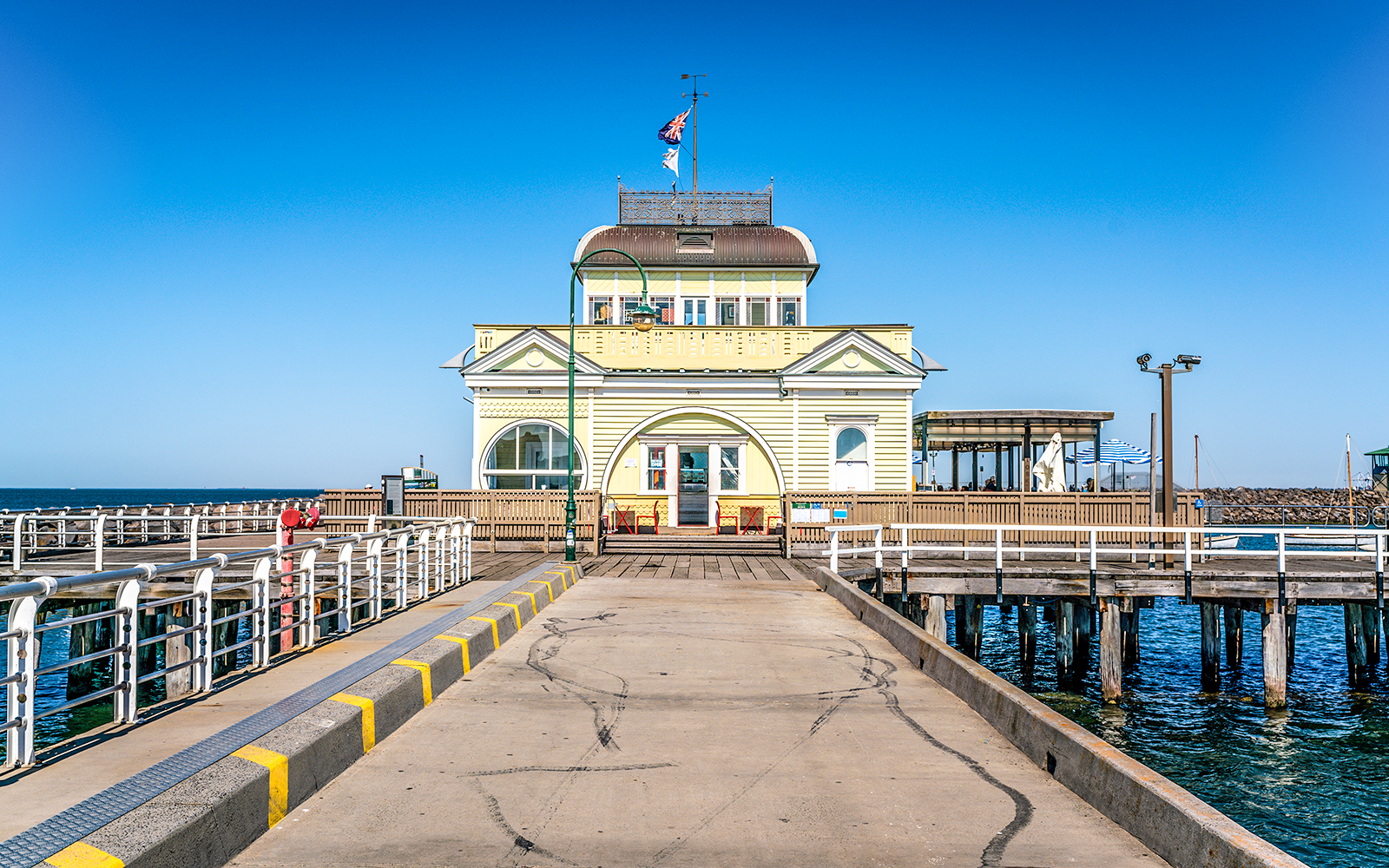 St Kilda Pavilion an historic kiosk located at the end of St Kilda Pier in Melbourne VIC Australia
