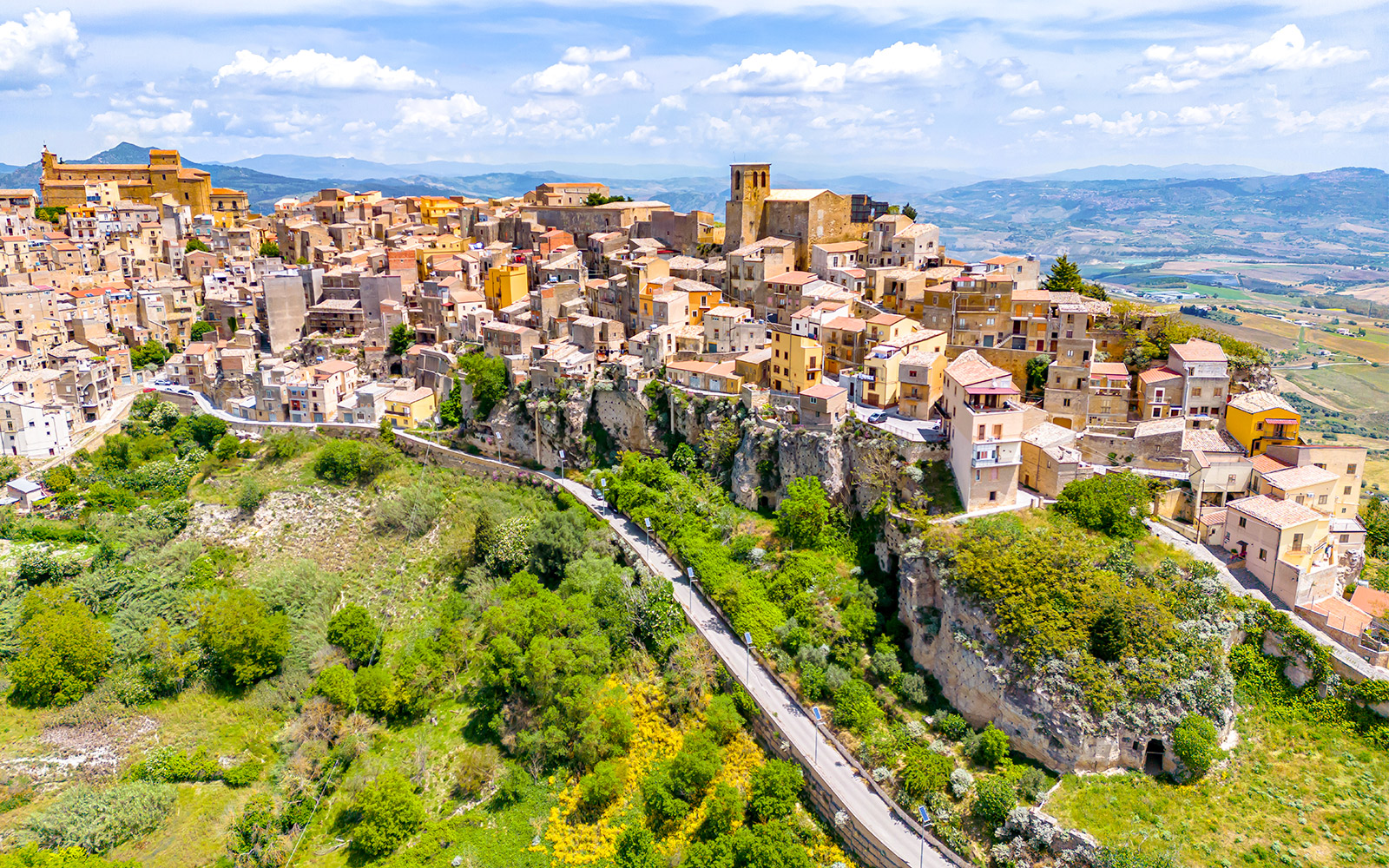 View of Calascibetta, Province of Enna