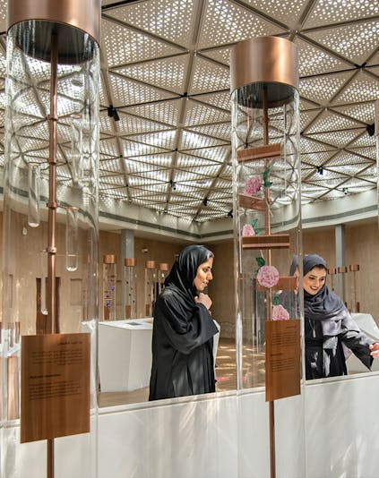 Visitors exploring exhibits at Al Shindagha Museum, Dubai.