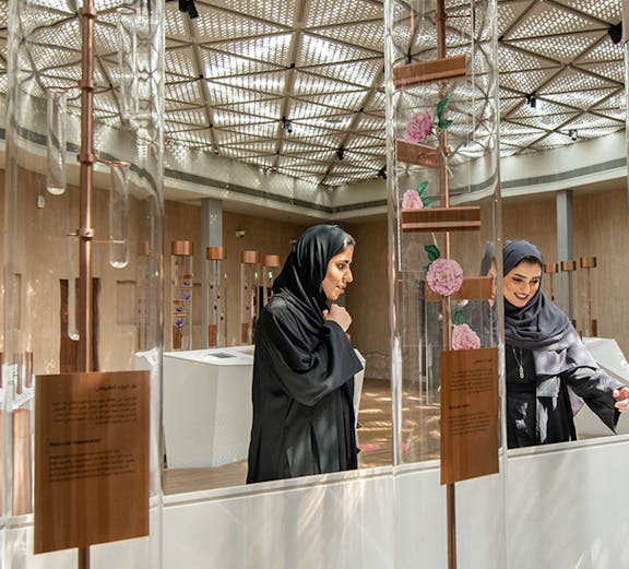 Visitors exploring exhibits at Al Shindagha Museum, Dubai.