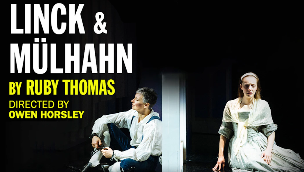 Actors performing in "Linck & Mülhahn" play by Ruby Thomas, directed by Owen Horsley.