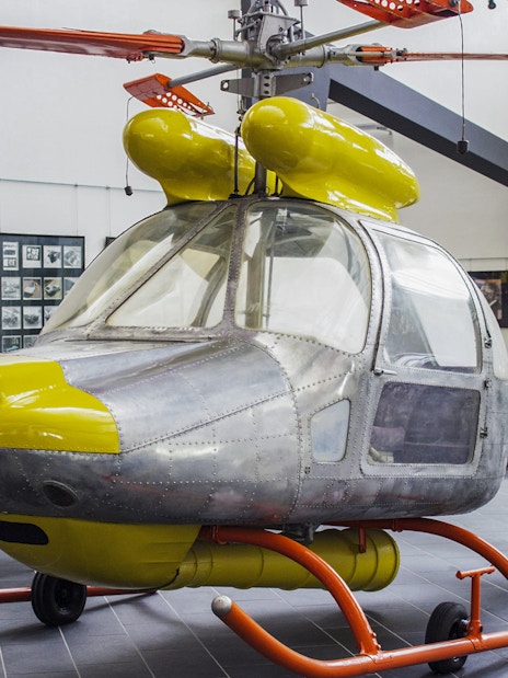 Lamborghini helicopter exhibit at Ferruccio Lamborghini Museum, Bologna, Italy.