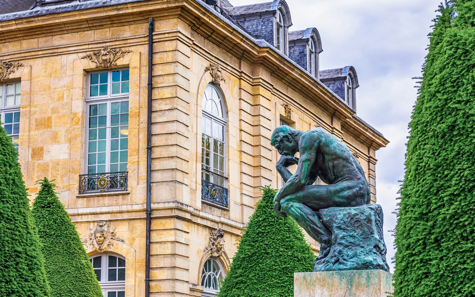 The Thinker sculpture at Rodin Museum, Paris, France.