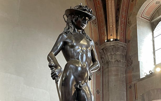 Sculpture of David by Donatello at Museo del Bargello, Florence.