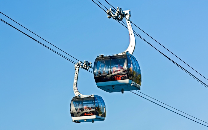 Koblenz Cable Car over the Rhine River in Germany.