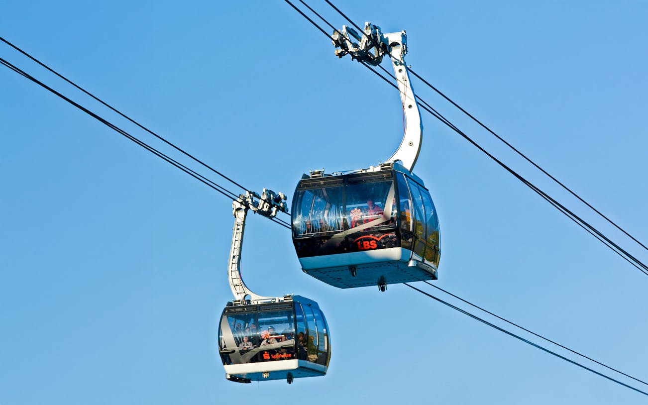 Koblenz Cable Car over the Rhine River in Germany.