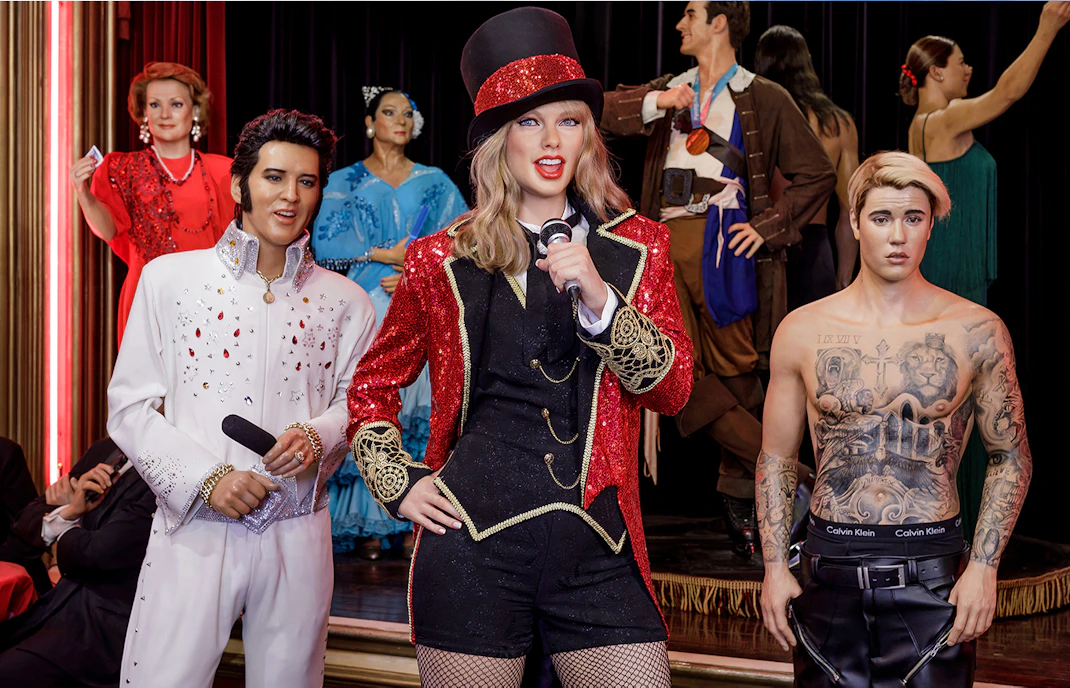 Wax figures of famous personalities at Wax Museum Madrid.