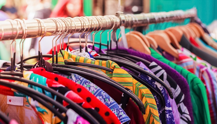 Vintage clothing at street shop