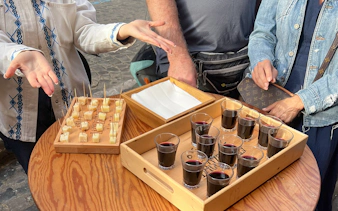 Wine tasting with cheese samples in Rome.