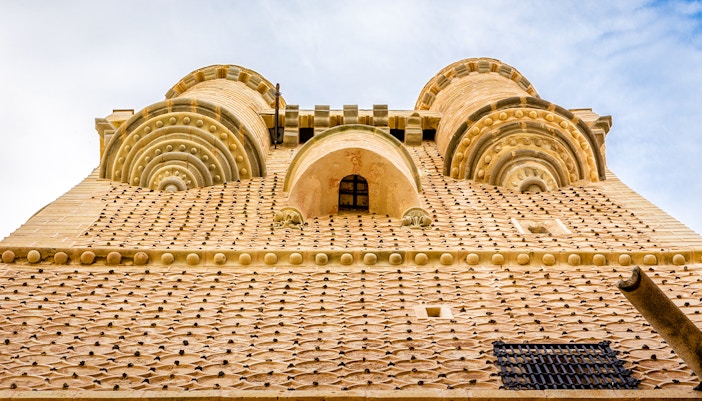 Tower of John II of Castile, Alcazar of Segovia, Gothic facade with Islamic ornaments.