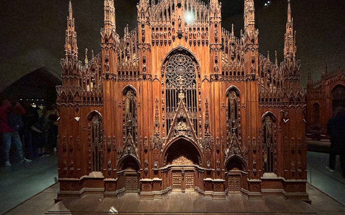 Replica of Milan Duomo at Duomo Milan Museum, showcasing intricate architectural details.