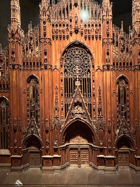 Replica of Milan Duomo at Duomo Milan Museum, showcasing intricate architectural details.