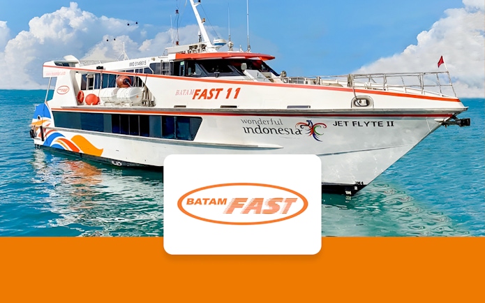 Batam Fast ferry on clear waters, route Singapore to Desaru Coast.