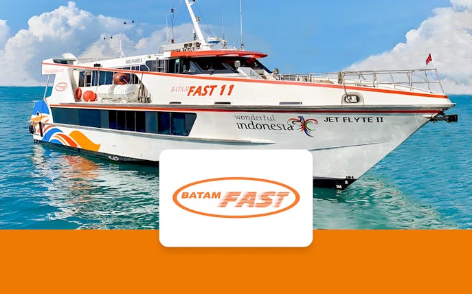 Batam Fast ferry on clear waters, route Singapore to Desaru Coast.